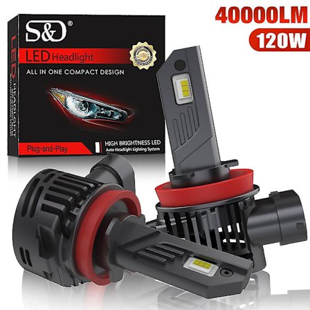 40000lm H7 Led-ajovalot Canbus H1 H4 H8 H11 9005 Hb3 9006 Hb4 9012 Hir2 Led-lamput 4060 Csp Korkea ja matala säde 120w Auto 12v 6500k