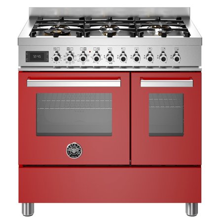 Bertazzoni PRO96L2EROT Professional gasspis med dubbelugn, 90 cm, röd | Vitvaror > Spisar > Gasspis | Bagaren och Kocken