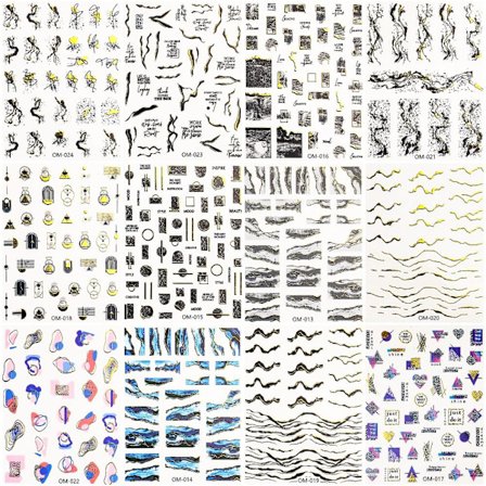 12 stk Marmor Nail Stickers Nail Art Sticker B-12PCS B-12PCS