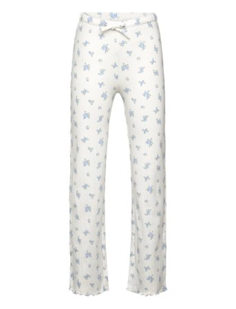 Lindex Trousers Pyjama Pointelle Long - White - 128