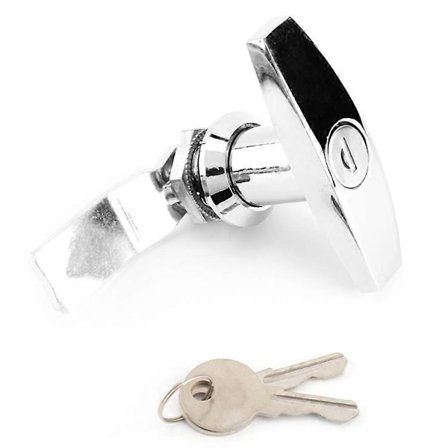 Bakre Festing T Håndtak Lås Verktøykasse Garasjeport Lås med Nøkler for Tilhenger Campingvogn Baldakin Sølv