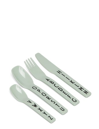 Kids Cutlery Green Design Letters