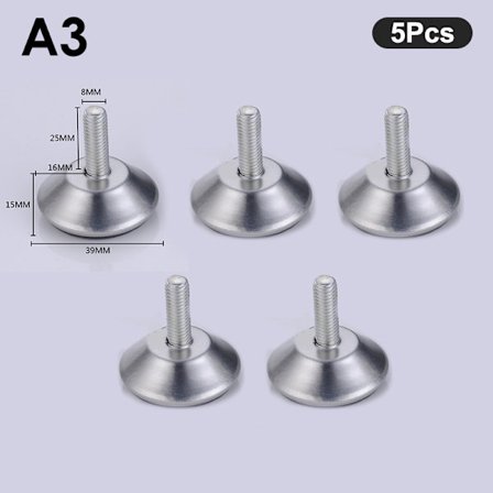 5 st Stålmöbler Ben Anti-halk Underrede Bordsskåp Ben Pad