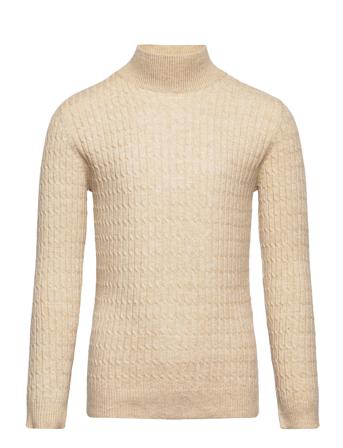 Kmglina L/S Highneck Pullover Bf Knt Pullover Beige Kids Only*Betinget Tilbud