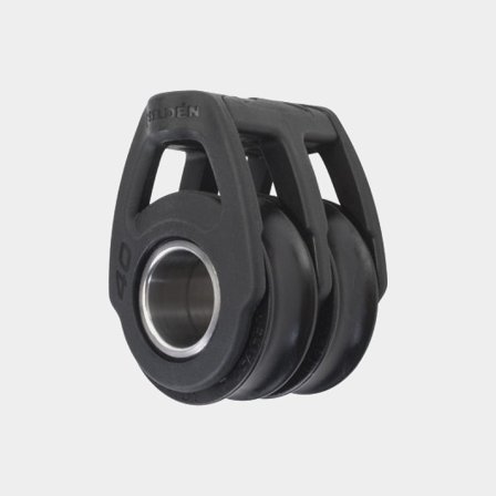 Bloco duplo Seldén S40, fixo, com rolamento de esferas, fixado com cabo/loop de dyneema, compatível com cabos Ø6 - 10 mm
