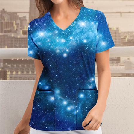 Kvinnor Butterfly Tunika Blus Med Fickor Tee