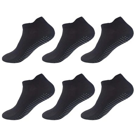 6 Par Yoga & Pilates Sokker - Skridsikre Sokker - Størrelse 35-40 (eur) - Yoga Ankel Sokker - Hjemmesko - Indendørs Sokker - Fitness Skridsikre Sokker