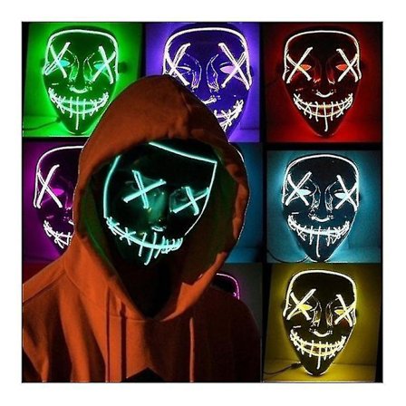 Luminous Led Mask Halloween Clubbing Light Up Led Mask Kostym Rave Party