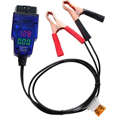 Bilbatteribyteverktyg, MoreChioce OBD till 12V bilströmsdator kabelminne digital display läckagedetekteringsverktyg med 2 krokodilklämmor