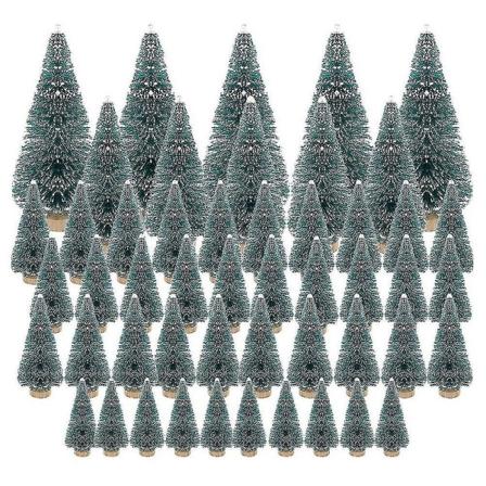 50 stycken konstgjord miniatyr julgran liten snö frost träd tall gran jul gör det själv fest