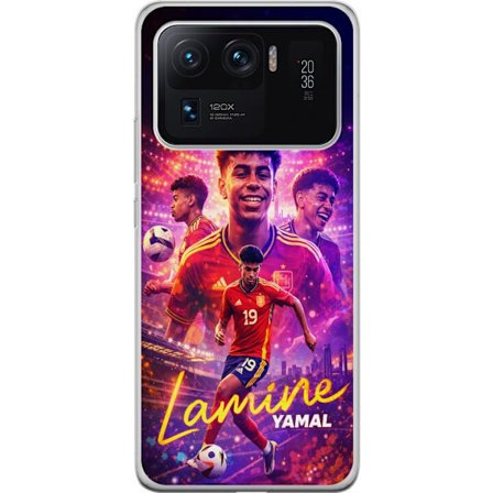 Kompatibelt Mobildeksel til Xiaomi Xiaomi Mi 11 Ultra Lamine Yamal fotballplakat i spansk landslagstøy med dynamisk handling, fargerik sportsillustra
