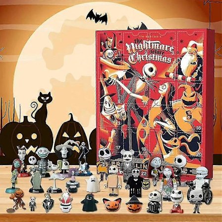2022 Halloween 24 Dages Nedtællings Julekalendere - Børn The Nightmare Before Christmas Figurer Dukke Legetøj Blind Box Gave