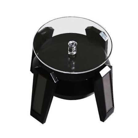 Solcelledrevet Roterende Displaystativ, LED Smykkeskuffe Akryl Mobiltelefon Ur Gundam Model Displaystativ