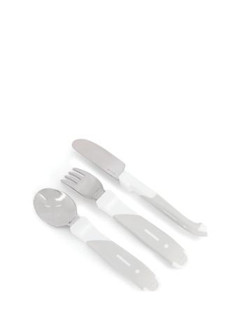 Twistshake Learn Cutlery Stainless Steel 12+M White Home Meal Time Cutlery Vit Twistshake