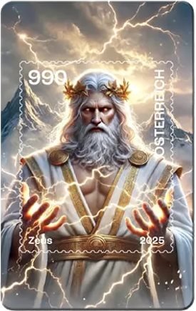 Østrig - Helte fra mytologien: Zeus - Kryptofrimærke