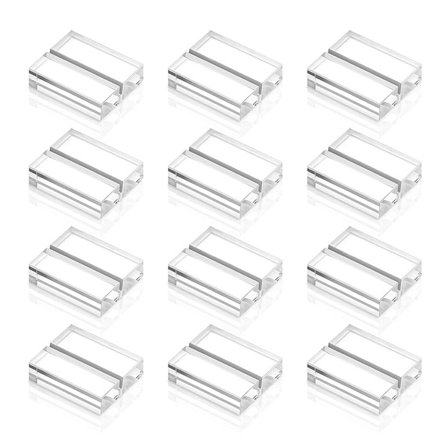 12 stk. Akryl Plasskort Holder Klar Bordnummer Skilt Holder Stativ for Bryllup Møte Meny Visning Jubileumsfest