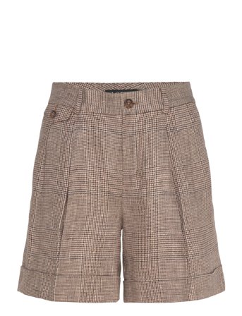 Lauren Ralph Lauren | Glen Check Pleated Linen Twill Short | 44
