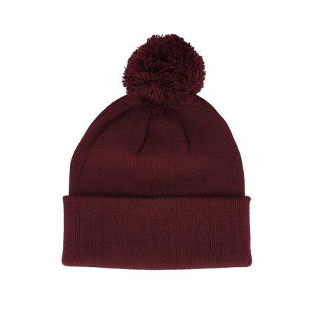 Beechfield - Rood pom Beanie - Burgundy Pom Blank Beanie @ Hatstore