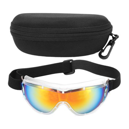 Børnebriller Anti Splash UV-beskyttelse Børnebeskyttelsesbriller med opbevaringsboks til børn Hvid ramme Imitation rød film