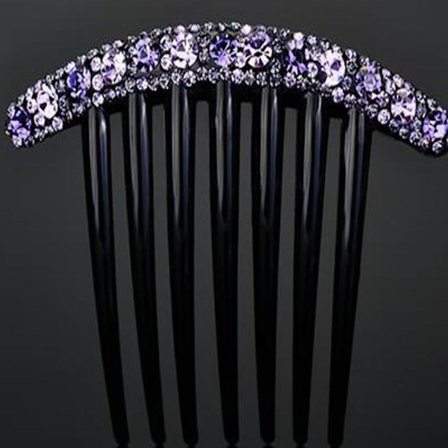 Blomst Krystall Hårklemmer Hårkammer LILLA