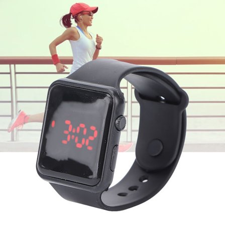 Luminous Elektronisk Klocka Fashionabelt Snygg Armbandsur Digital Klocka ArmbandSvart