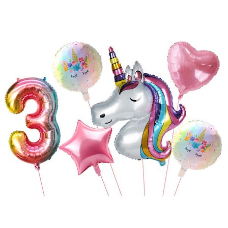 Engångsbestickset med enhörning för flickor, festartiklar för födelsedagskalas, tallrikar, muggar, servetter, banderoller, babyshower-tillbehör