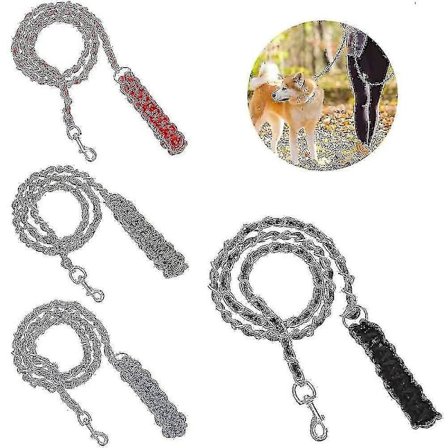 Metallista valmistettu koiran talutushihna, pureskelunkestävä koiran ketjutalutin, erittäin kestävä ja tukeva lemmikkikoiran talutushihna