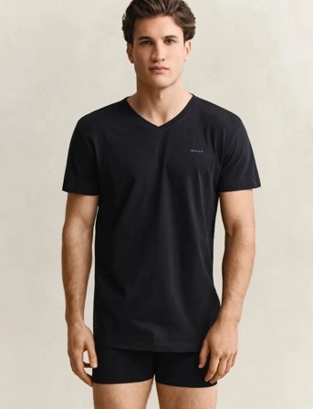 GANT V-Neck T-Shirt 2-Pack - Black - XL