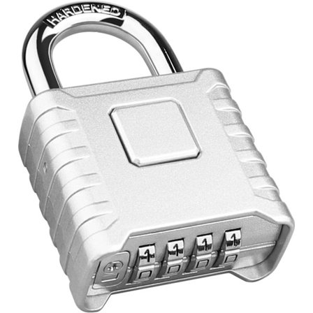 Sølv 4-sifret kodelås, 52mm vanntett utendørs hengelås, Hea