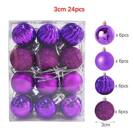 24 st Julgranskulor Ornament Plast Julgran Guld Röd Rosa Kula Hängande Dekor Juldekoration 2023 Navidad