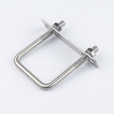 2 kpl 25 mm sisäleveys neliö U-pultti M6 304 ruostumaton teräs hopea levyillä, muttereilla ja litteillä aluslevyillä