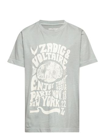 Short Sleeves Tee-Shirt T-shirts Short-sleeved Grå Zadig & Voltaire Kids