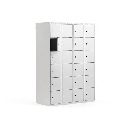 Lokerokaappi CLASSIC, 4 osaa, 24 ovea, 1740x1200x550 mm, harmaa