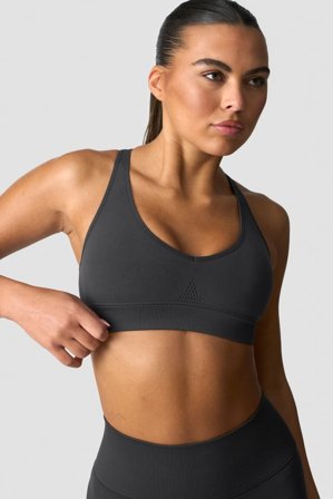ICANIWILL - Force Warpknit V-neck Sports Bra Dark Grey - Sport-BH - Damen - ICIW