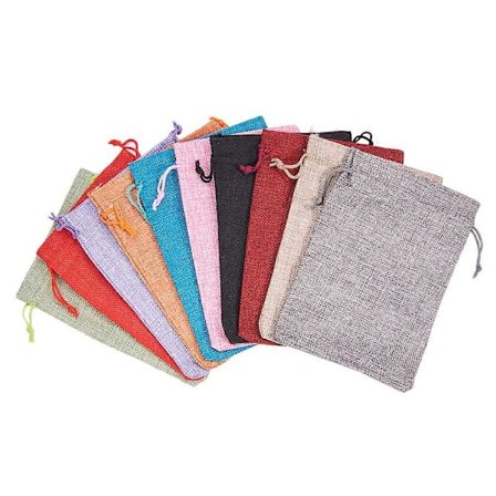 10 st Burlap Presentpåsar Linne Smyckespåse Smyckespåsar Säckar Snacks Inpackningspåse Julgåvor Påsar