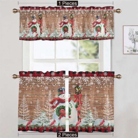 1/2 St Printed Snögubbe Print Draperier Paneler Xmas Kort Panel