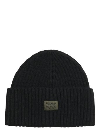 Workwear Knitted Beanie Hat Black Superdry