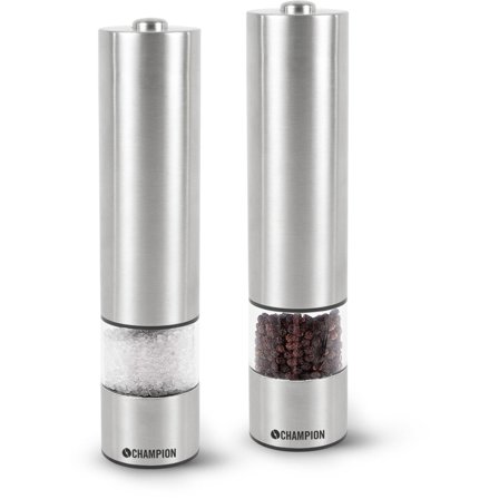 Champion Set med salt og pepperkvern' - 'Stål