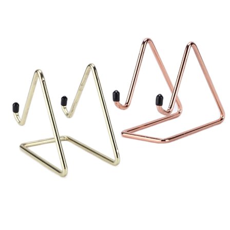 2 stk telefonholder stabil trekantdesign gummihodebeskyttelse antirust bærbar tabletholder for mobil Rose Gold