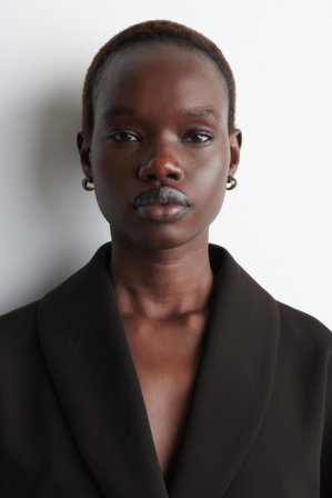 COS Women's Half Hoop Earrings in Brown