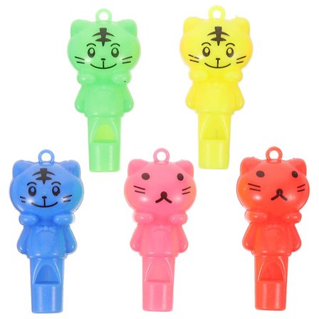 10-pakkaus söpöjä pillilanyard-muovipillejä erotuomarin pilliä harjoituspilliä kilpailupilliä (6X3 cm, satunnainen väri)