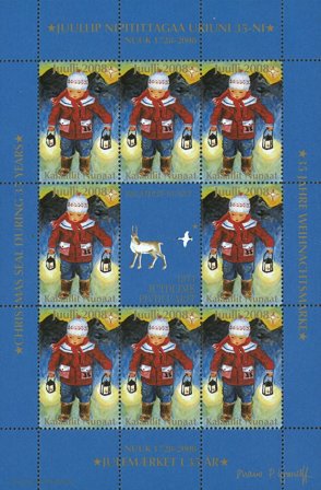 Grønland - Jul jubilæum miniark 2008 - julmärke miniark