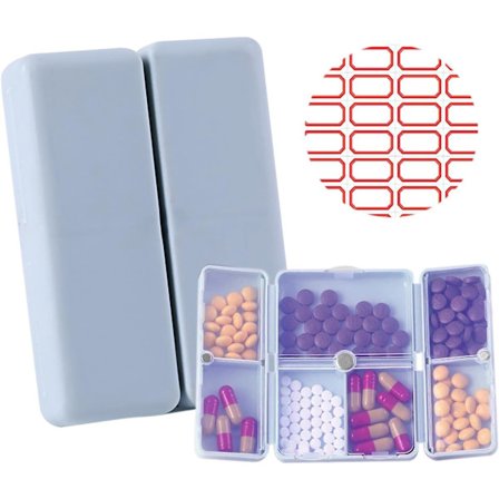 Pilleæske med 7 rum, mærket, daglig, ugentlig, bærbar pilleæske, foldbar magnetisk pilleæske