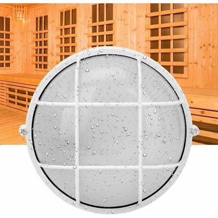 Sauna-lampe - Eksplosionssikker, anti-høj temperatur, fugtsikker, rund lampetilbehør til E27-gevind, sauna, 17,5*8,2 cm
