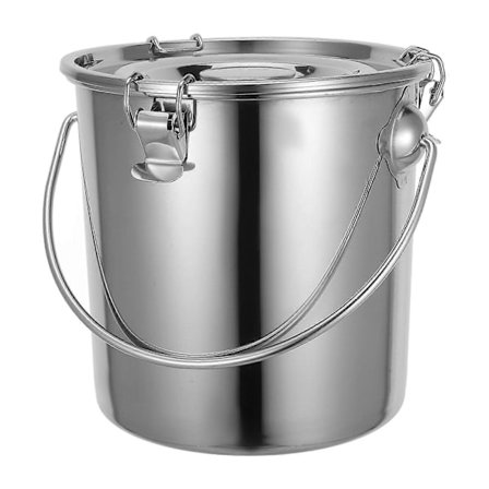 Rostfri hink med låsbart lock, förbättrad hållbarhet, kompatibel med bred användning Silver-XS9-