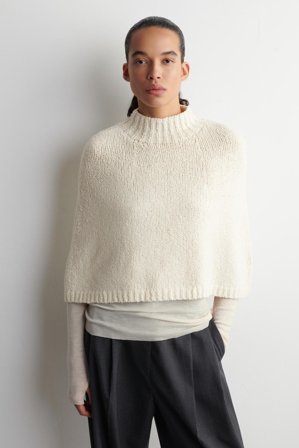 COS Women's Merino-Cashmere Cape in White
