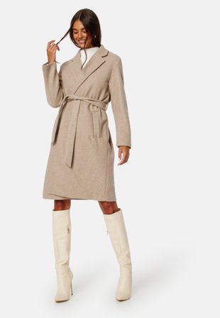 ONLY - Onltrillion Long Belt Coatigan - Mocha Meringue Det:W - Kläder - - Bubbleroom