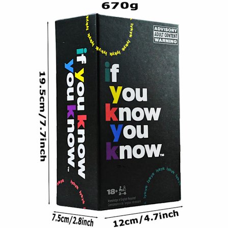 "If You Know You Know" er et kortspill som passer for voksne fra 18 år og oppover, perfekt for utdrikningslag, fester på college og mer.