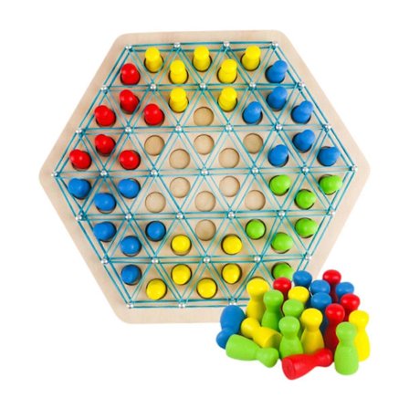 Kædetrekant Skak Roligt Trekant Gummibåndsspil til Voksne Familier Småbørn