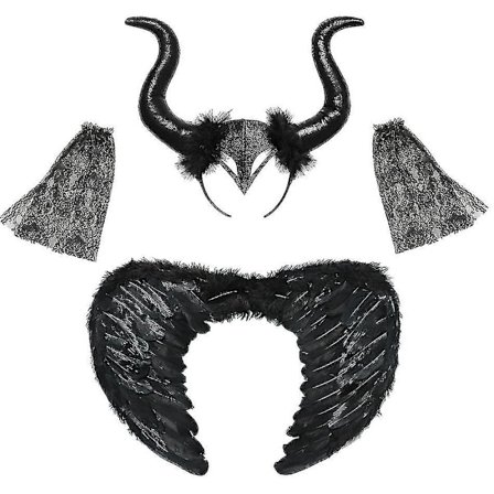 * Halloween Costume Maleficent Tutu Klänning För tjejer Cosplay Evil Queen Black Mesh Princess Dress Kids Crow Wand Maleficent